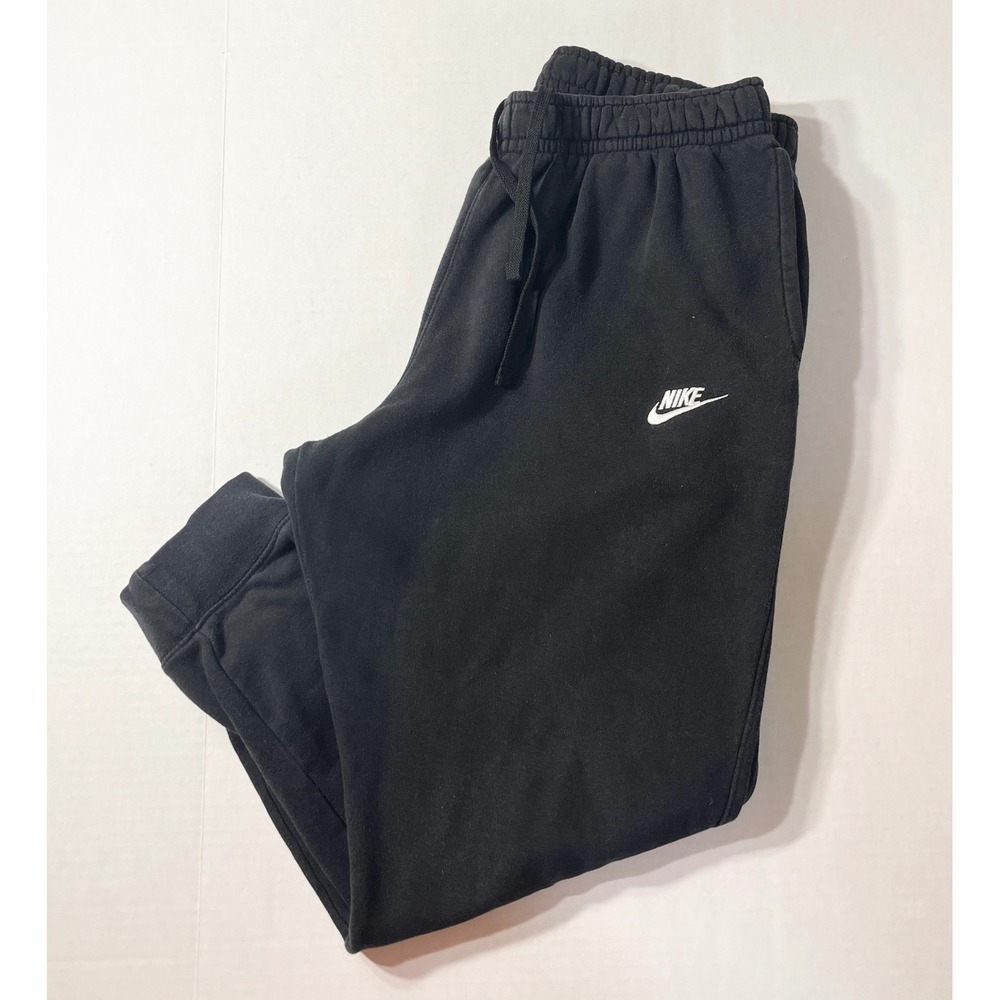 Nike Sportswear Sweatpants Mens Large Black Club Fleece Joggers Cozy Gym BroCore